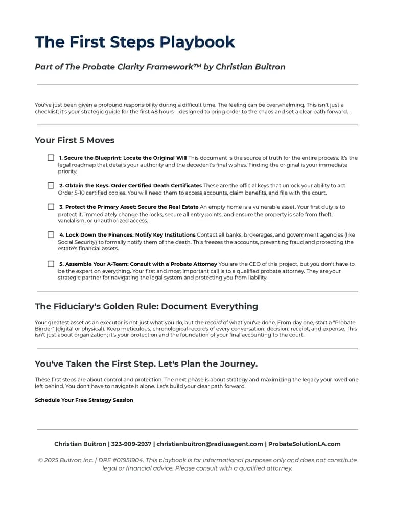 Cover of The First Steps Playbook guide